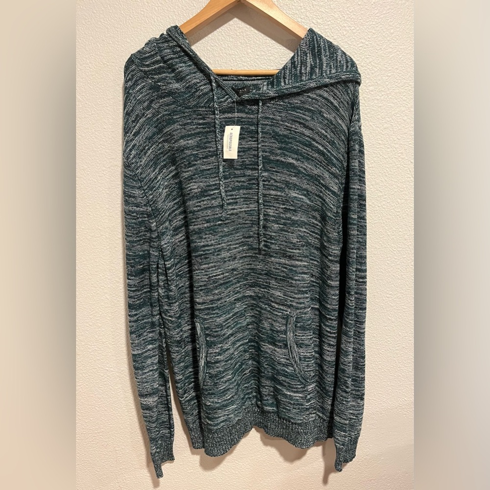 Aeropostale 100% Cotton Pullover Hoodie Knit Sweater Green Heather 3X